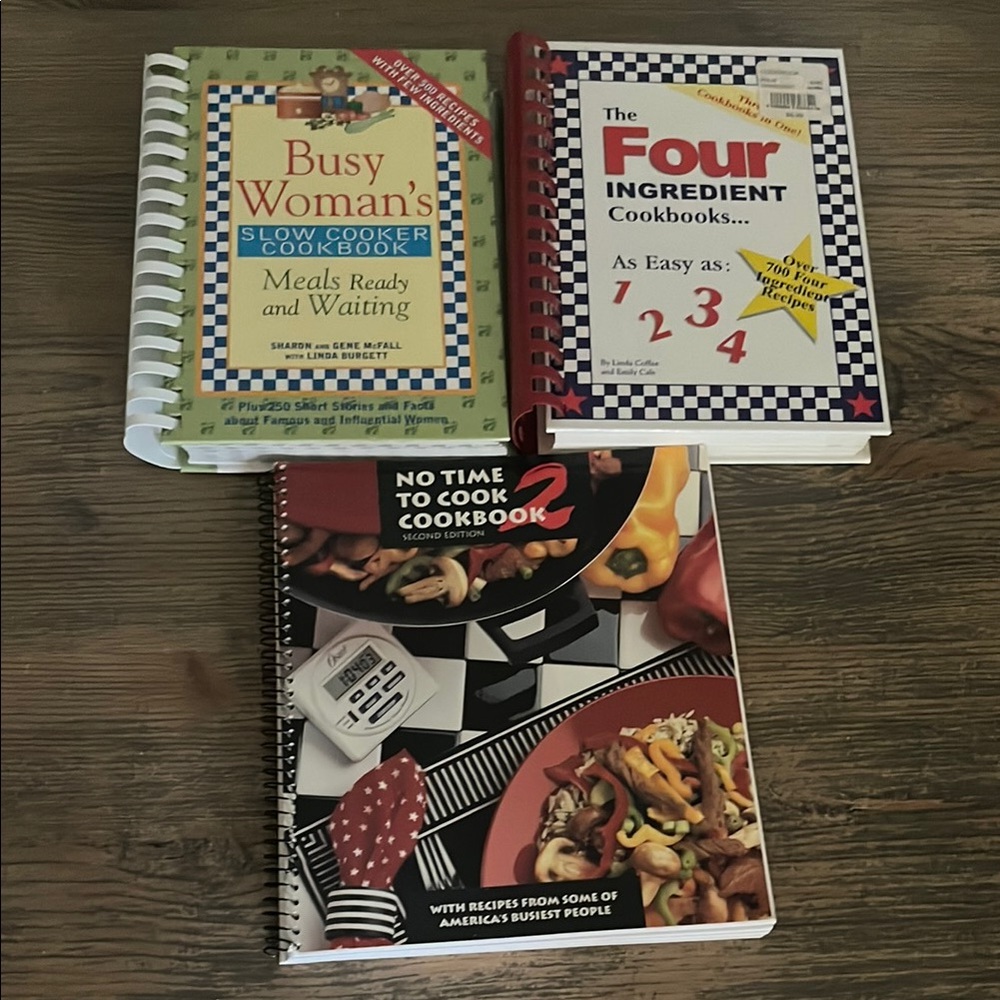 Set of 3 Cookbooks…Four Ingredient, Busy Woman’s, & No Time To Cook